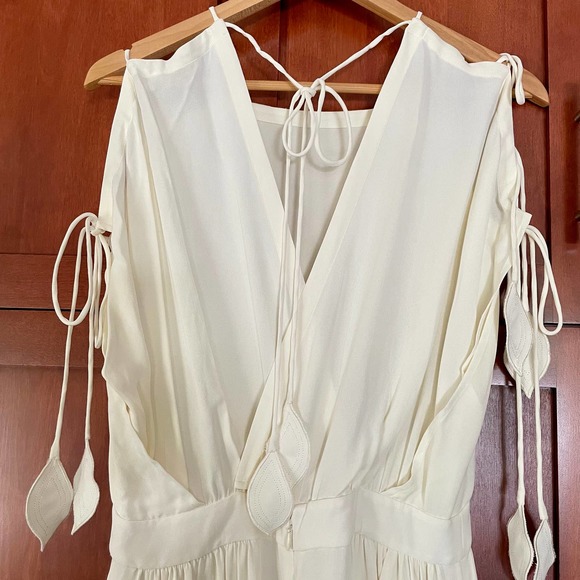 Sold💖NEW Tory Burch Evalene Maxi Dress Crepe Cream Size 6 - Picture 7 of 12